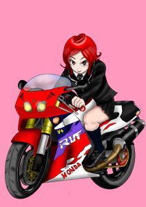 オリジナル漫画をにはバイク走り屋RVF400を登場させます。